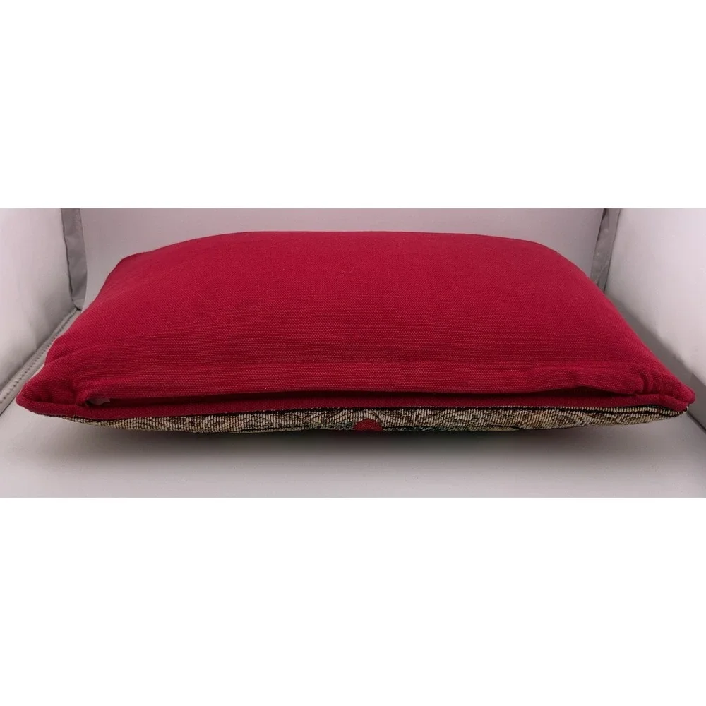 Vintage Christmas Santa Claus Woven Needlepoint‎ Tapestry Throw Pillow Christmas